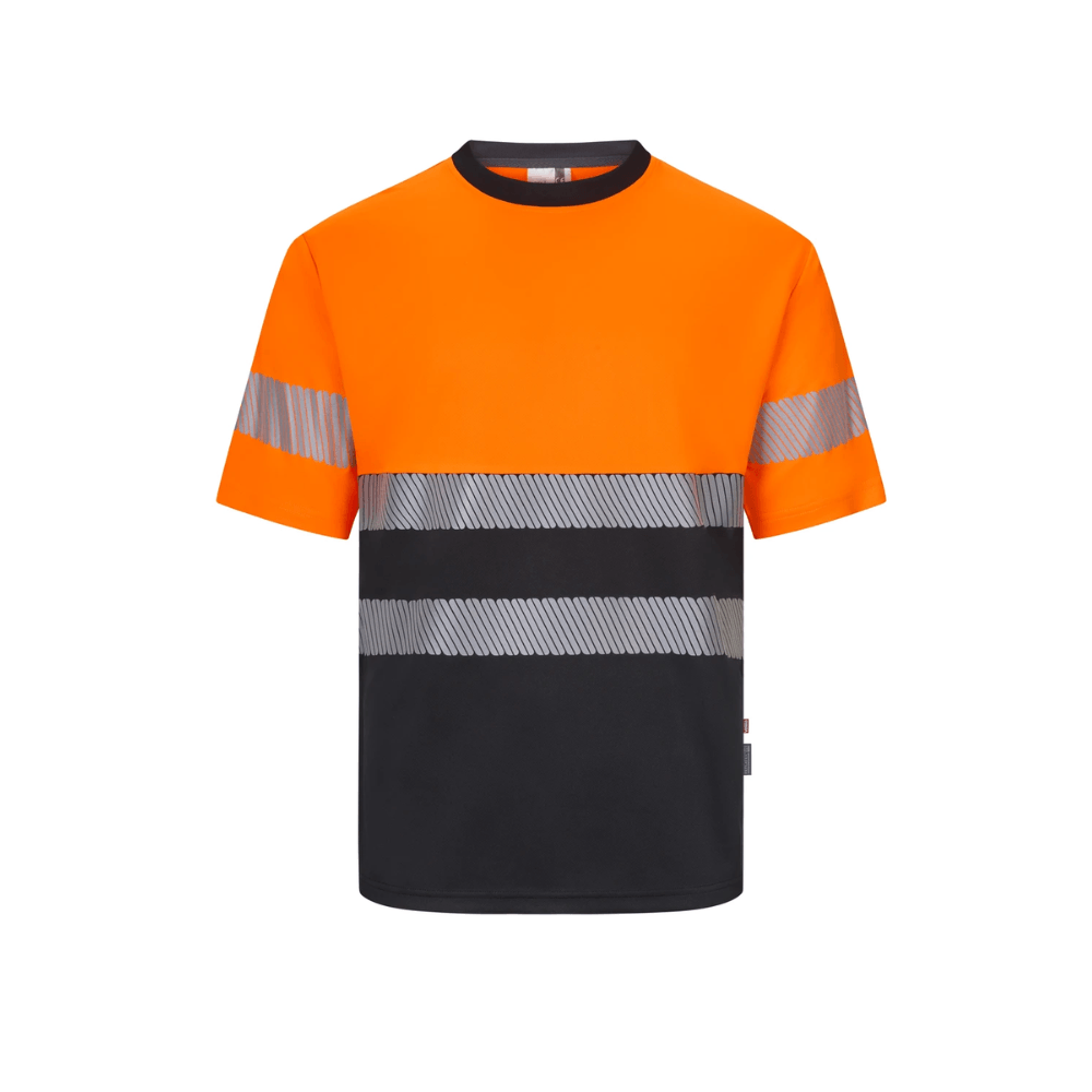 Camiseta poliéster reciclado bicolor manga corta con cintas segmentadas Velilla 305633