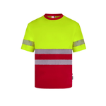 Camiseta poliéster reciclado bicolor manga corta con cintas segmentadas Velilla 305633