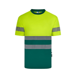 Camiseta poliéster reciclado bicolor manga corta con cintas segmentadas Velilla 305633