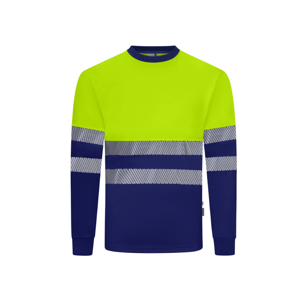 Camiseta poliéster reciclado bicolor manga larga con cintas segmentadas Velilla 305635