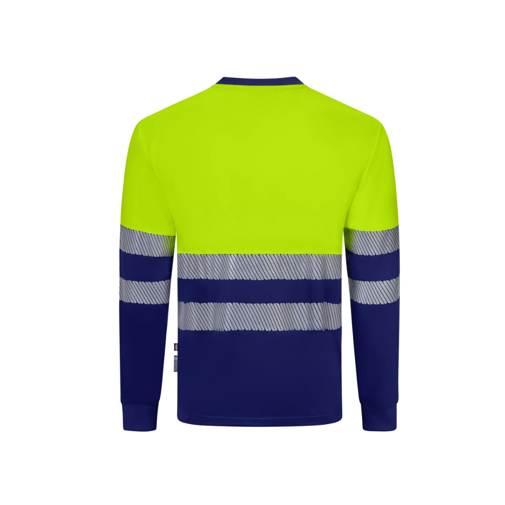 Camiseta poliéster reciclado bicolor manga larga con cintas segmentadas Velilla 305635