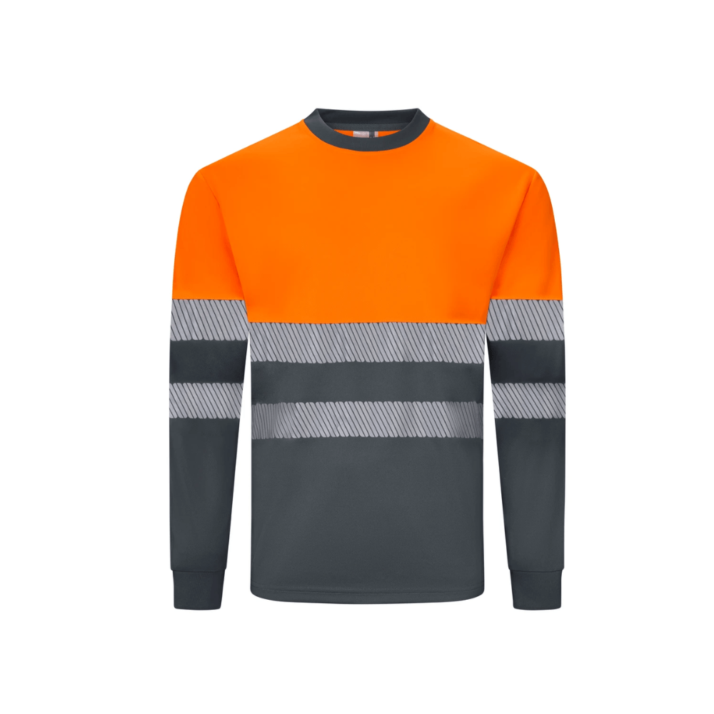 Camiseta poliéster reciclado bicolor manga larga con cintas segmentadas Velilla 305635