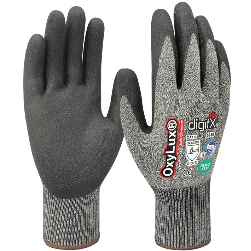 Guante OXYLUX nylon-spandex y nitrilo satinizado 60-80