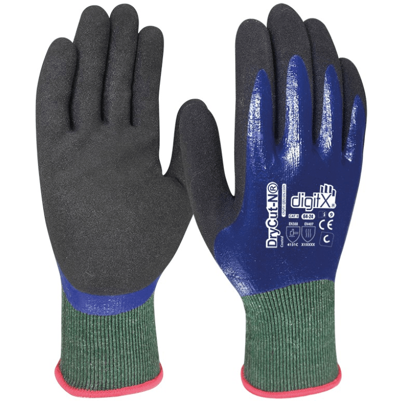 Guante DryCut-N anticorte C impermeable de nitrilo 18G Safetop 64-24
