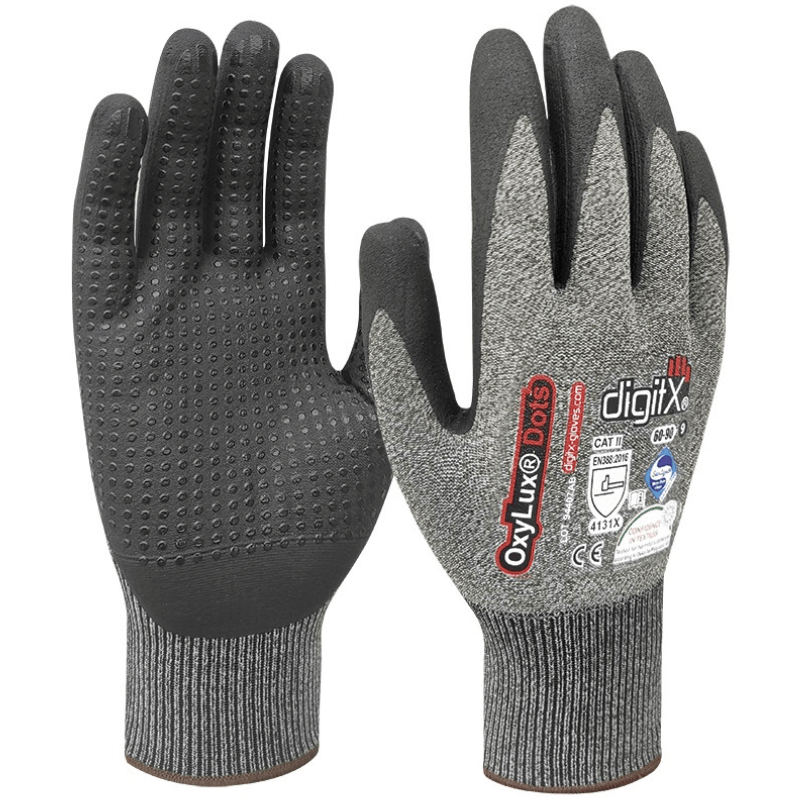 Guante Oxylux Dots con puntos de nitrilo en palma 60-90