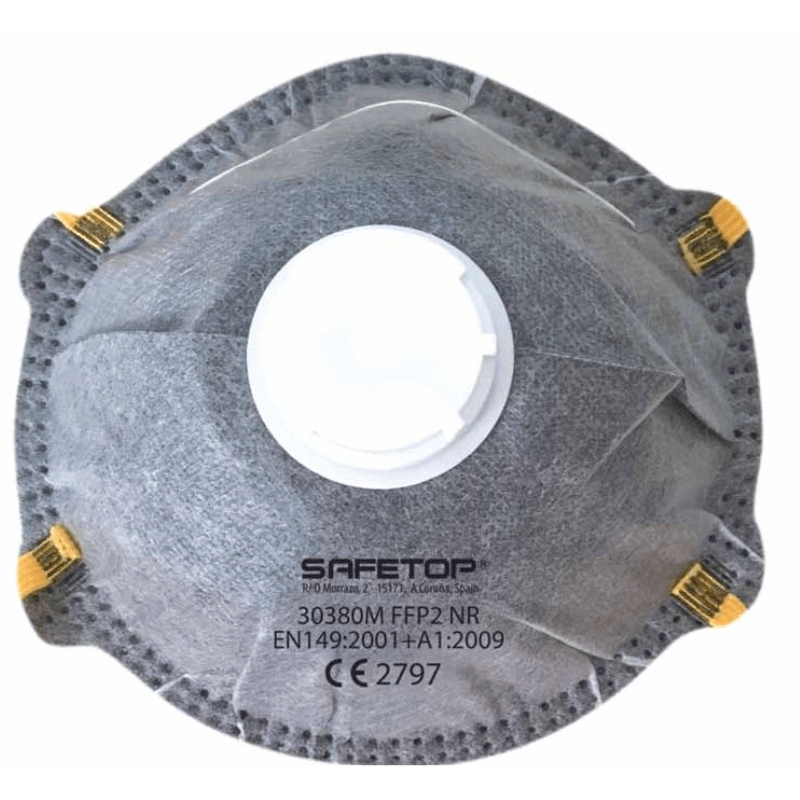 Mascarilla FFP2 Serie Emé carbón activo Safetop 30380M caja 12 uds