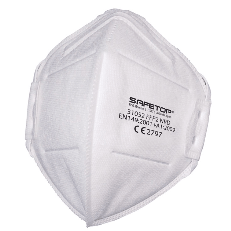 Mascarilla FFP2 NR D plegable vertical Safetop 31052 caja 20 uds