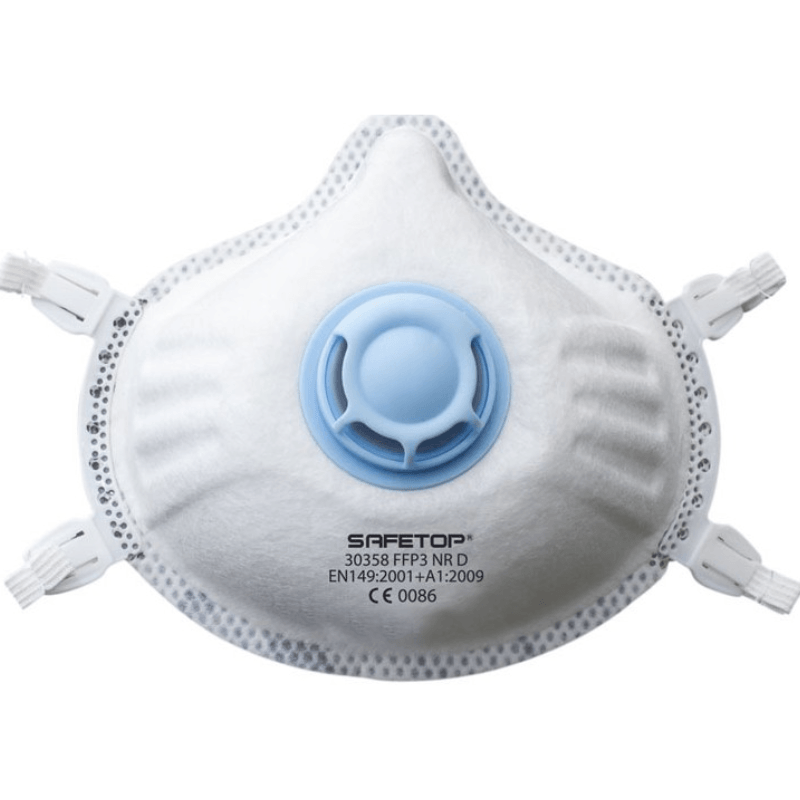 Mascarilla FFP3 NR D con carbón activo Safetop 30358 caja 5 uds