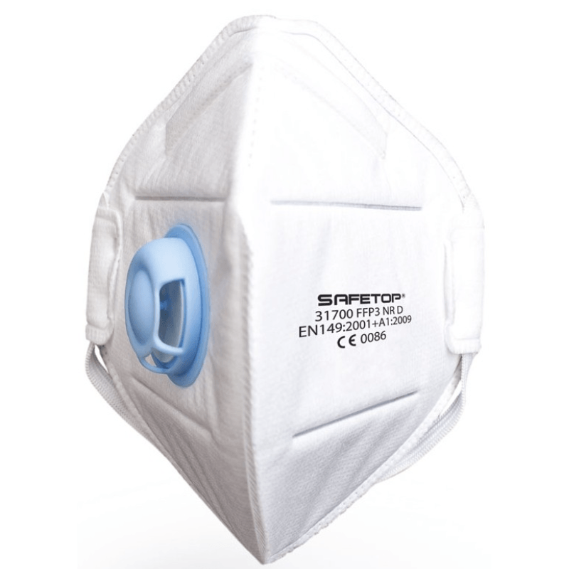 Mascarilla FFP3 NR D plegable metal free Safetop 31700 caja 12 uds