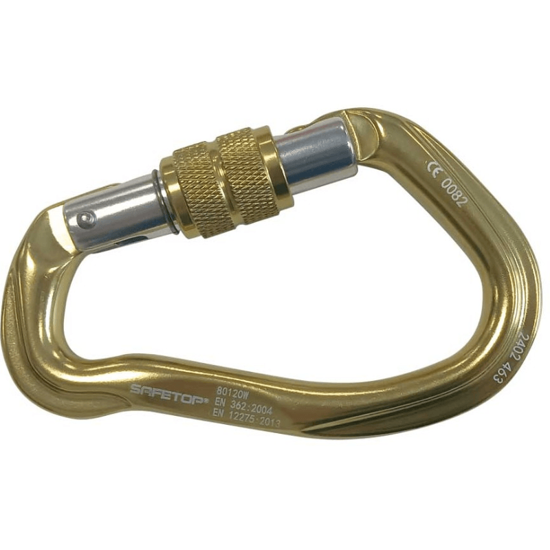 Mosquetón de rosca tipo pera aluminio 23 kN Safetop 80120W