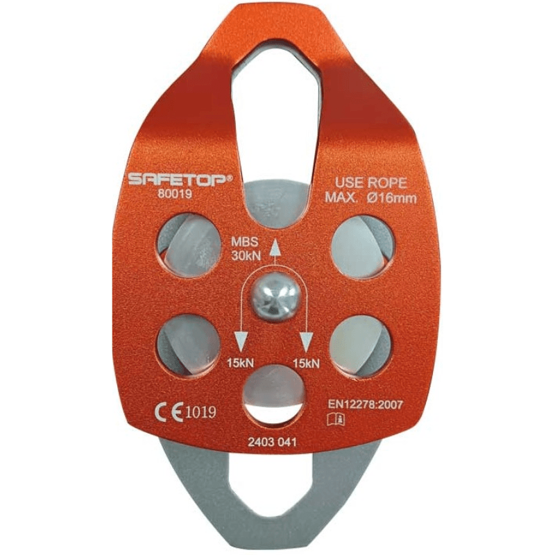 Polea doble de aluminio para cuerdas hasta 16 mm Safetop 80019