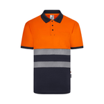 Polo reciclado bicolor manga larga con cinta segmentada Velilla 305533