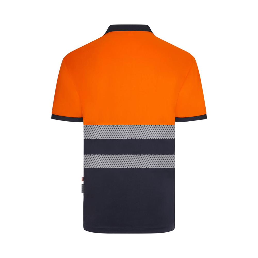 Polo reciclado bicolor manga larga con cinta segmentada Velilla 305533