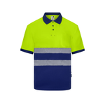 Polo reciclado bicolor manga larga con cinta segmentada Velilla 305533