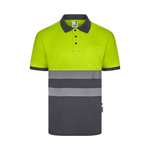 Polo reciclado bicolor manga larga con cinta segmentada Velilla 305533