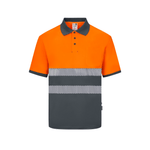 Polo reciclado bicolor manga larga con cinta segmentada Velilla 305533