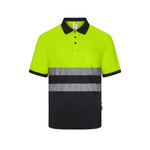 Polo reciclado bicolor manga larga con cinta segmentada Velilla 305533