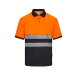 Polo reciclado bicolor manga larga con cinta segmentada Velilla 305533