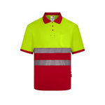 Polo reciclado bicolor manga larga con cinta segmentada Velilla 305533