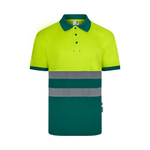 Polo reciclado bicolor manga larga con cinta segmentada Velilla 305533