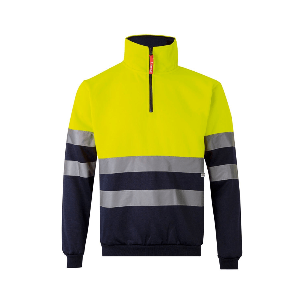 Sudadera bicolor con media cremallera reflectante Velilla 305701