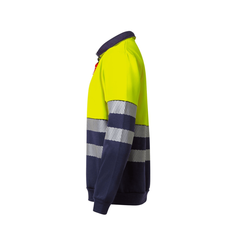 Sudadera bicolor con media cremallera y cintas segmentadas Velilla 305703