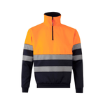 Sudadera bicolor con media cremallera y cintas segmentadas Velilla 305703