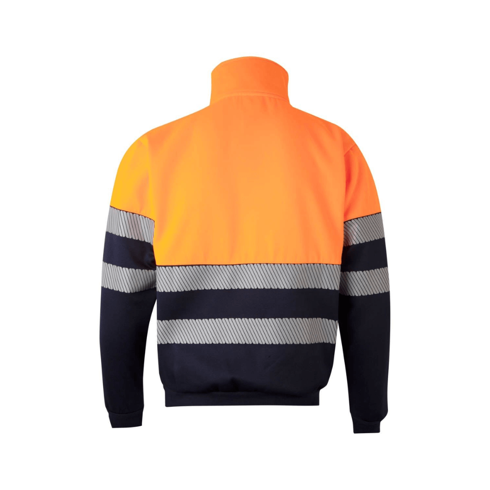 Sudadera bicolor con media cremallera y cintas segmentadas Velilla 305703