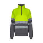 Sudadera bicolor con media cremallera y cintas segmentadas Velilla 305703