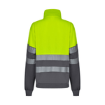 Sudadera bicolor con media cremallera y cintas segmentadas Velilla 305703