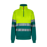 Sudadera bicolor con media cremallera y cintas segmentadas Velilla 305703