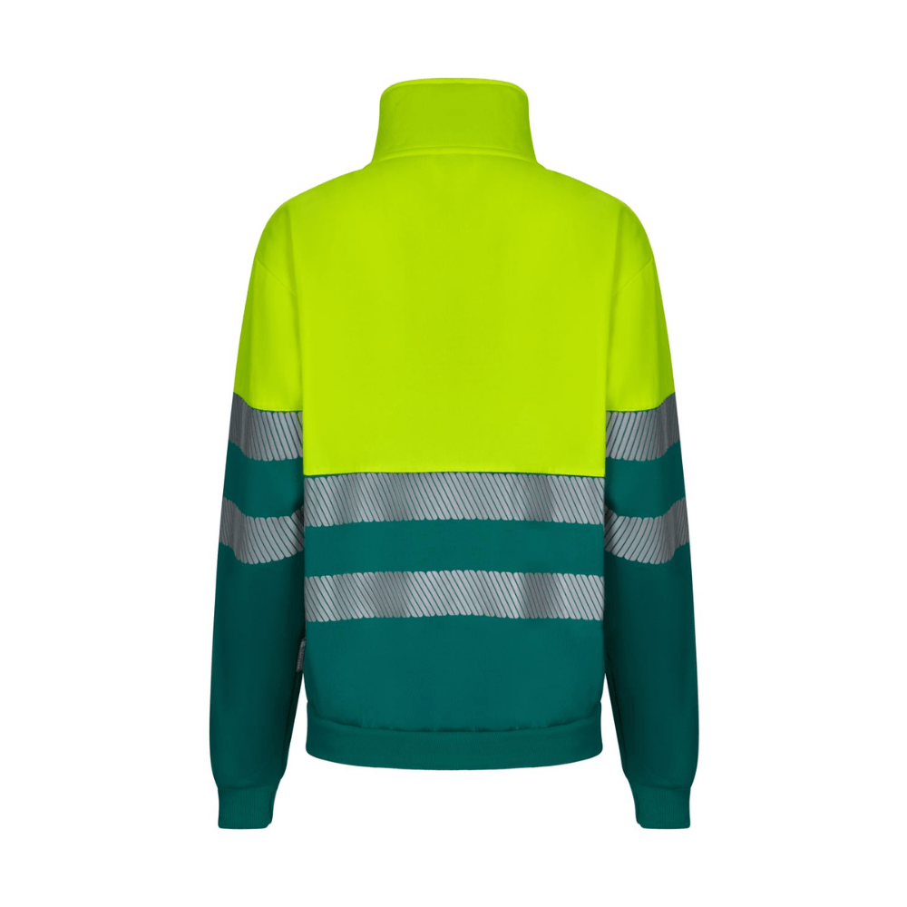 Sudadera bicolor con media cremallera y cintas segmentadas Velilla 305703
