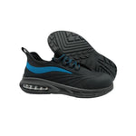 Calçado de trabalho desportivo 1P preto e azul com câmara de ar – COMBIO SAFETOP 243
