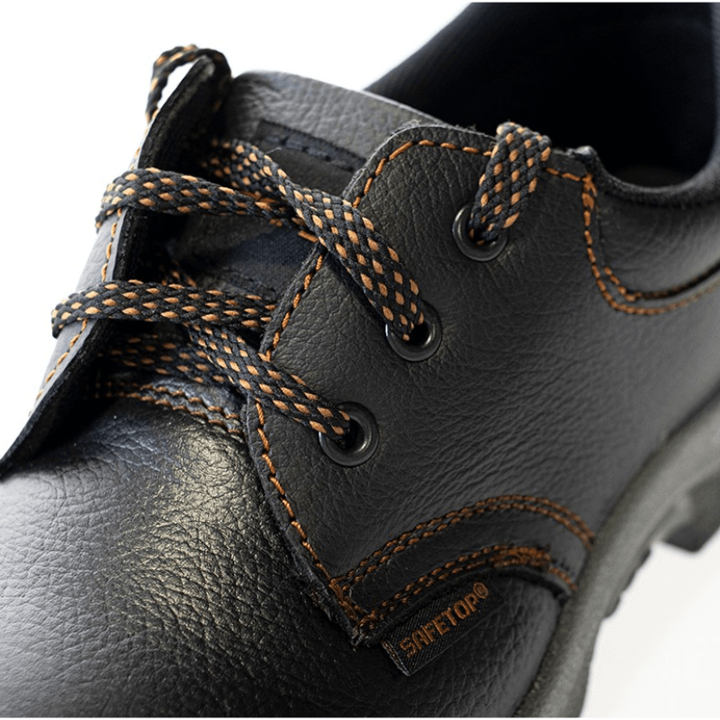 Sapato em pele de bovino preto com atacadores S1P – DUMIO SAFETOP 222